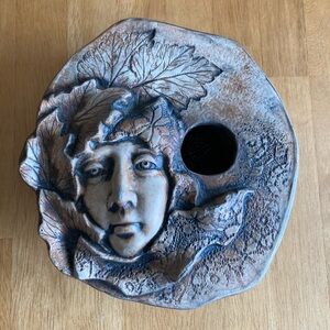 Ikebana style pottery vase with fall spirit design